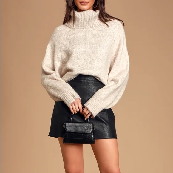 Cuddle Weather Heather Beige Turtleneck Sweater - Picture 4 of 6